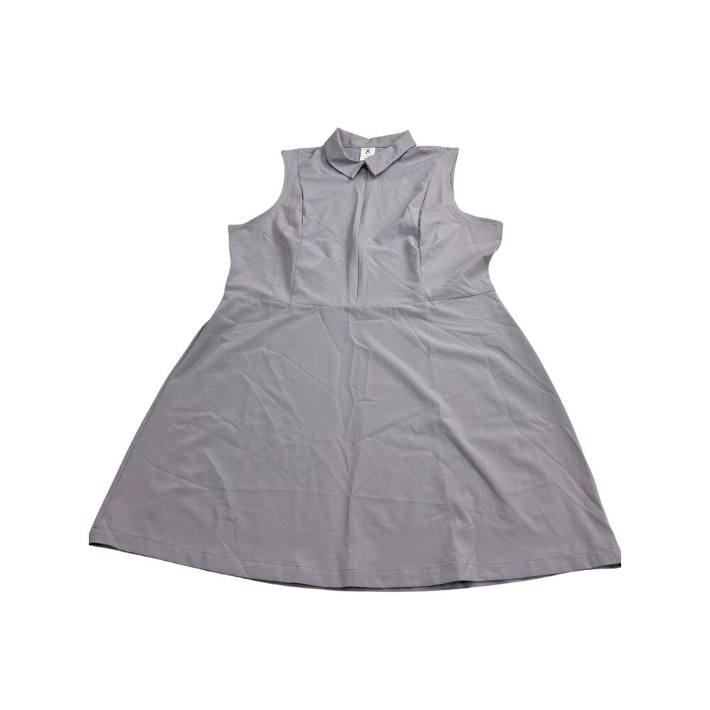 Sleeveless Lavender Blossom Collared Dress By Xersion With Zip Front L